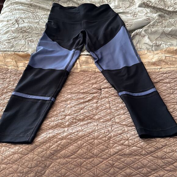 90 Degrees by Reflex | Blue and Black Color Block Leggings Size S - Picture 2 of 8